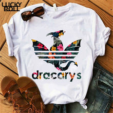 Laden Sie das Bild in den Galerie-Viewer, Sommer Dracarys T-Shirt für Frauen