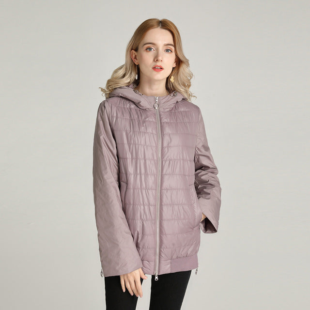 MODERN NEW SAGA 2020 Spring Women Jacket Fashion Women Coat Hooded Thin Cotton Padded Jacket Autumn Puffer Jacket Women Clothing